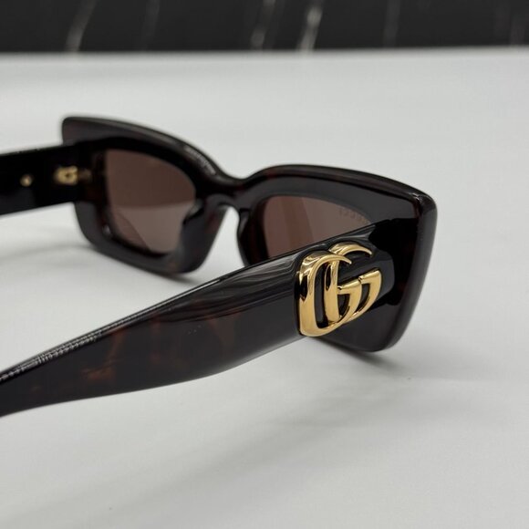 NEW GG1827S 002 GUCCI SUNGLASSES DARK HAVANA WOMEN EYEWEAR GUCCI - Picture 11 of 14
